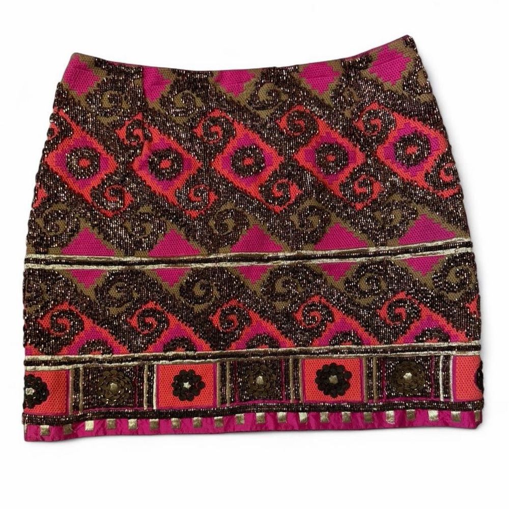 Per Se Beaded Silk Mini Skirt Size 2